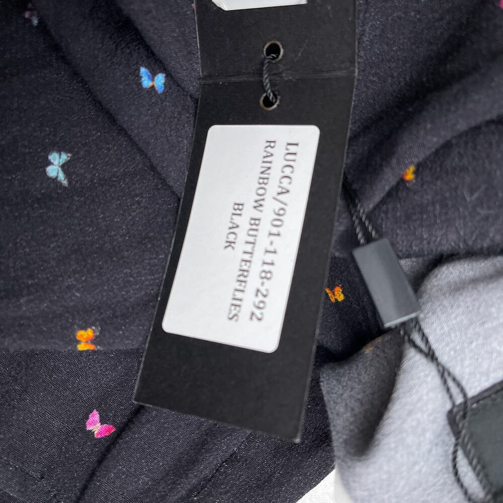 Rails Dress Women S Black Lucca Rainbow Butterfly Print Mini Ruffle Casual NWT - Picture 9 of 11